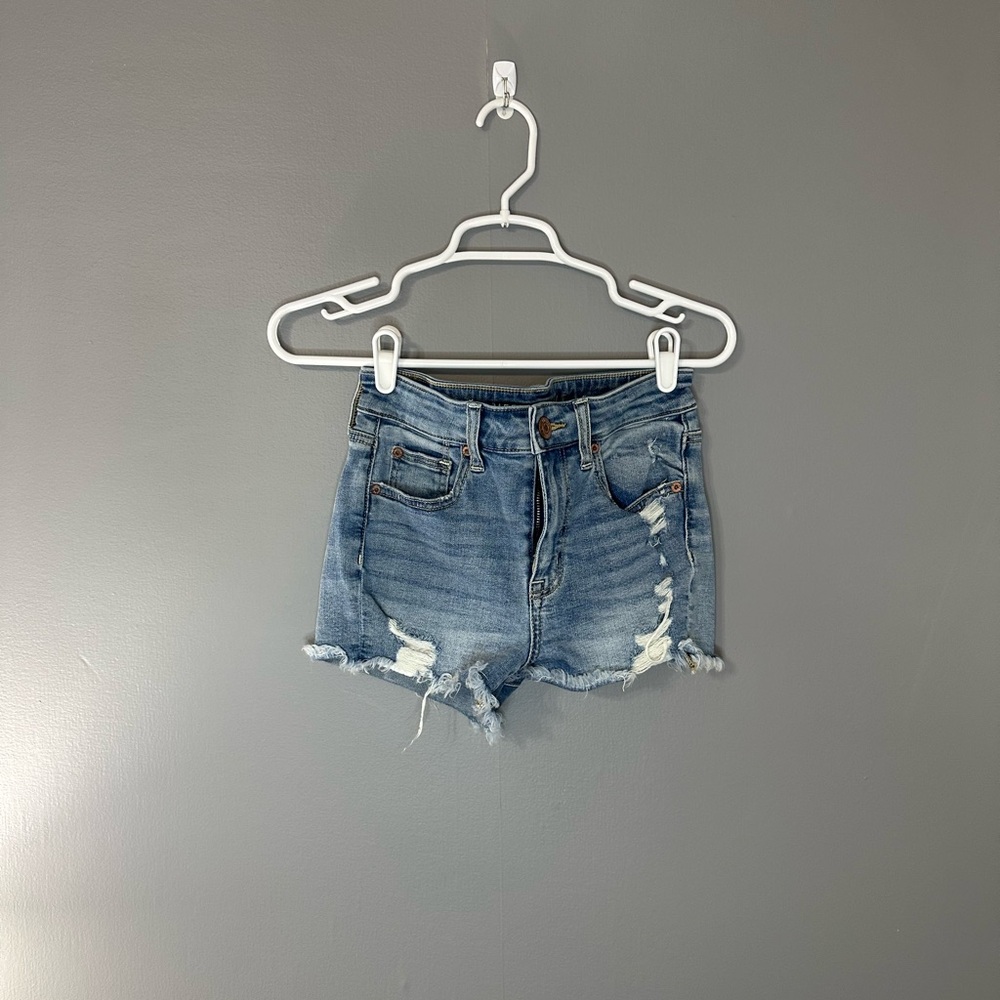 American Eagle Distressed Denim Women blue Shorts